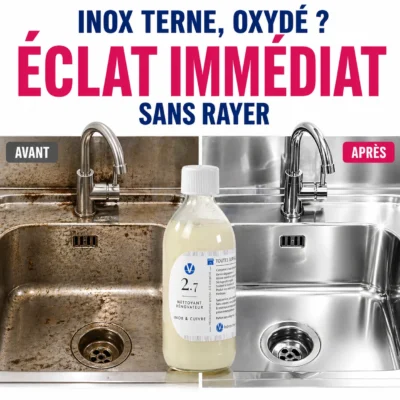 Nettoyant Inox Métaux Evier Hotte Robinetterie - Brillance Naturelle Sans Rayures