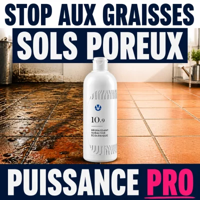 Dégraissant Sols Poreux : tomettes, terre cuite | 33 recharges pour pulvérisateur (à 0,79€) |16 lavages de sol (à1,49€) | VHYG